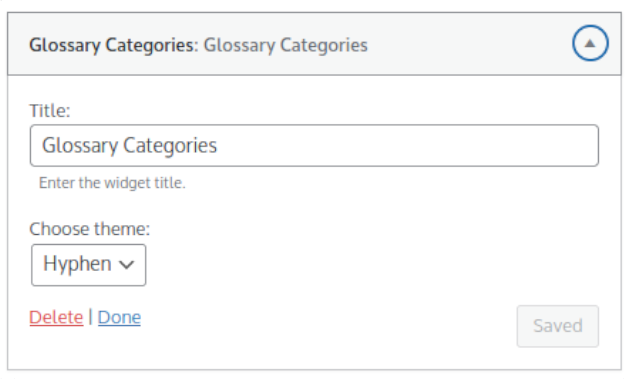 Glossary Categories widget